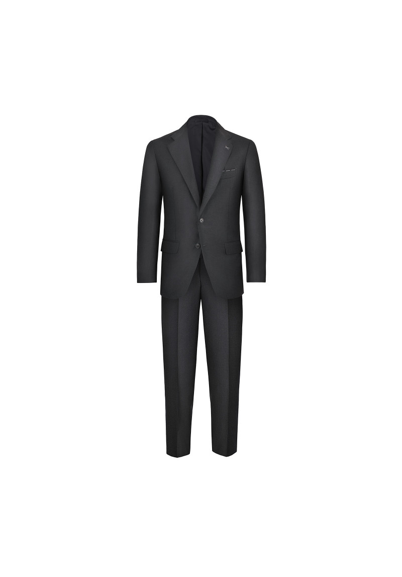 Dark Grey Single Breasted Wool Suit