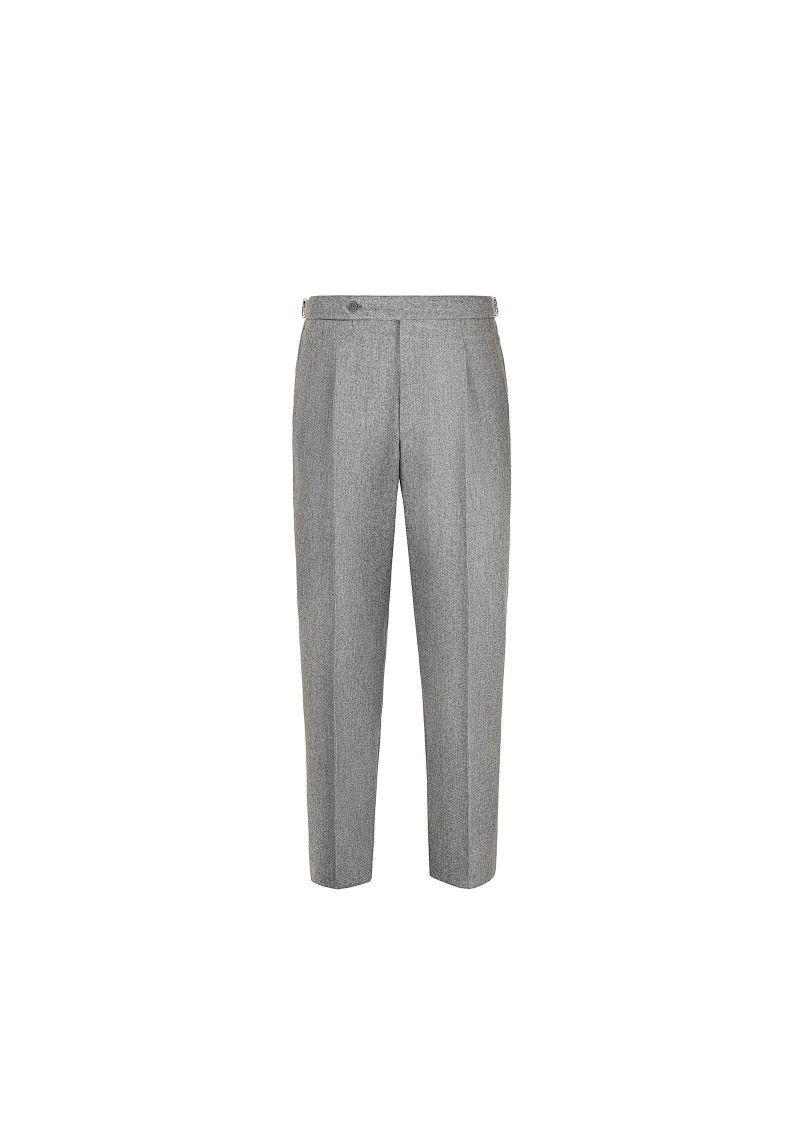 Light Grey Wool Flannel Trousers