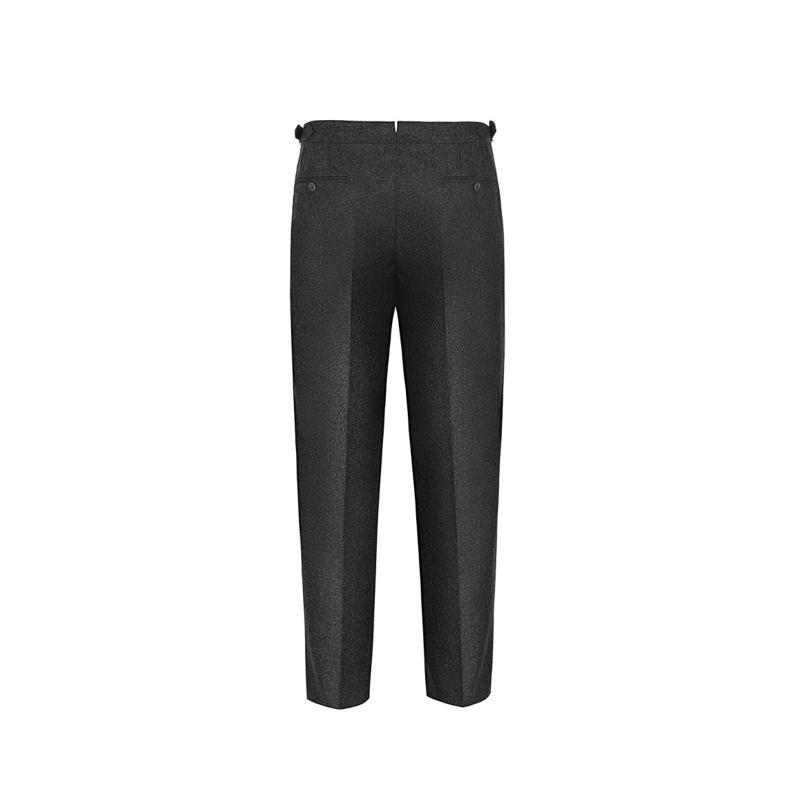 Still By Hand Relaxed Wool Pants - Charcoal | Garmentory