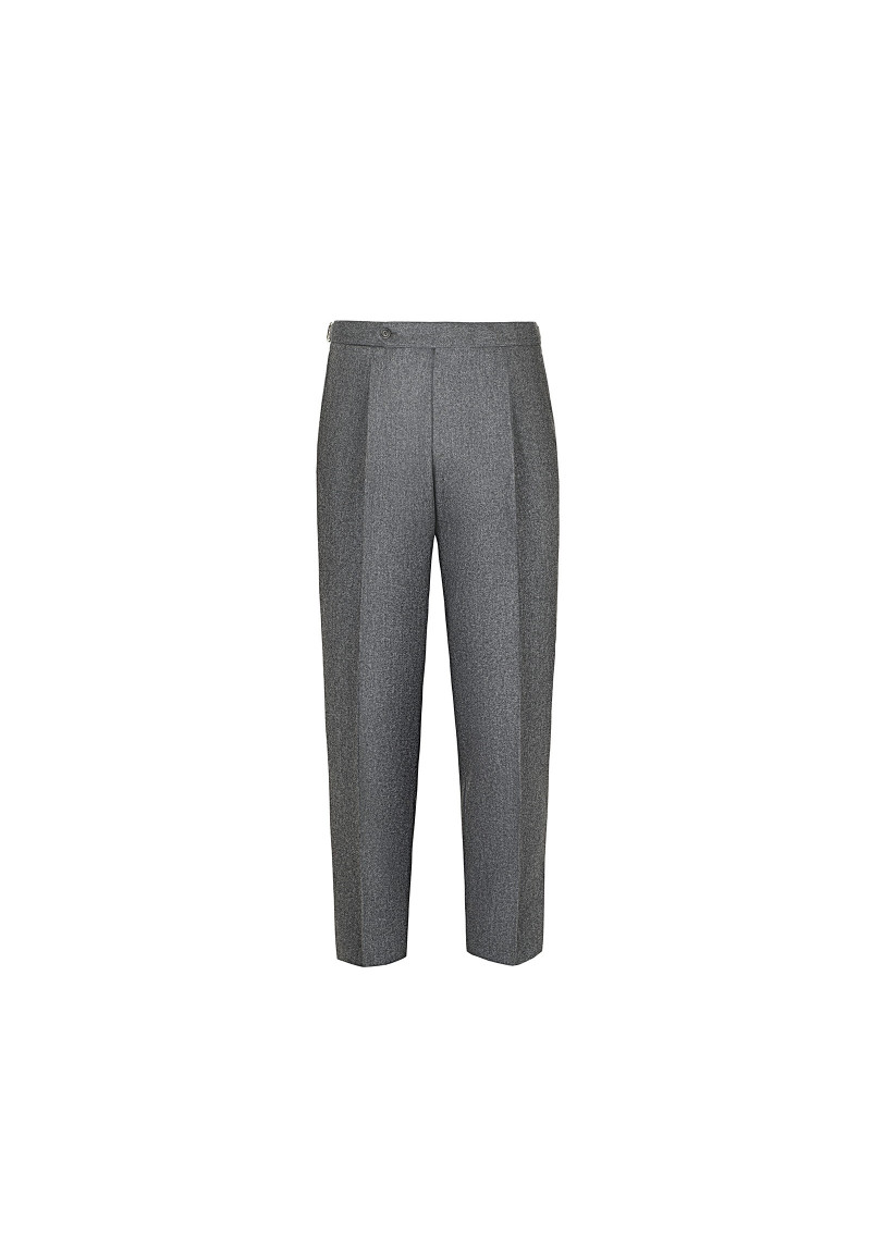 Mid Grey Wool Flannel Trousers