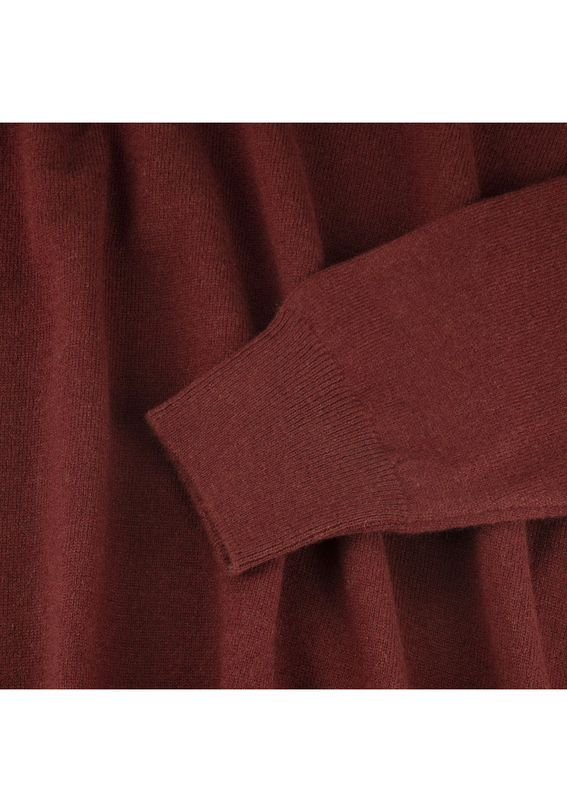 Polo color ruggine in cashmere, lana e seta