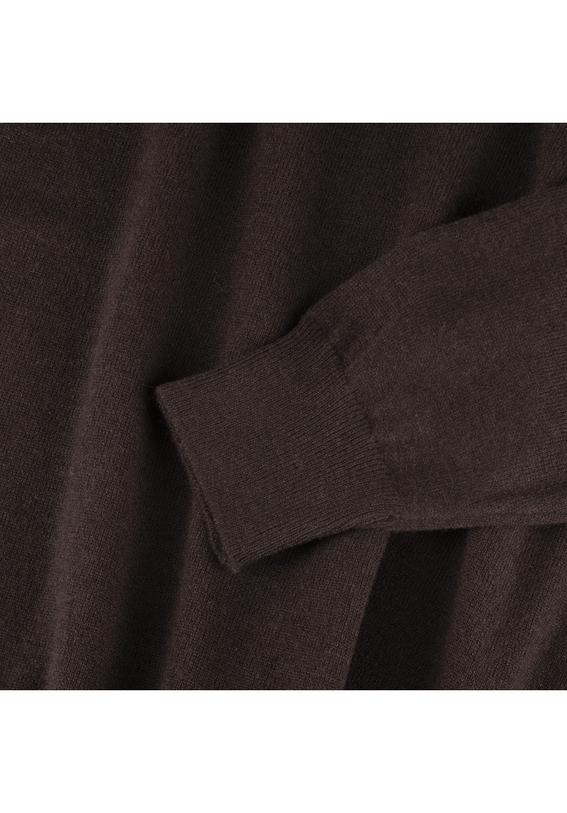 Polo color marrone in cashmere, lana e seta