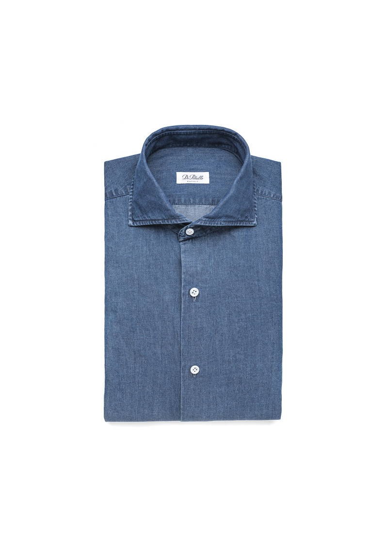 Denim Blue Cutaway Collar Shirt