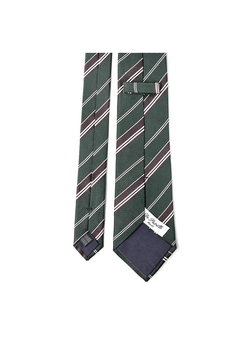 Green Regimental Stripe Silk Tie